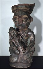 Carved and painted figure of the river goddess Balam, who rescues the wandering souls of sick people and returns them to their bodies