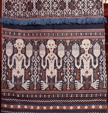 An Eastern Sumba noblewomans skirt, lau pahuda, decorated using a complex supplementary warp technique rare in Indonesia