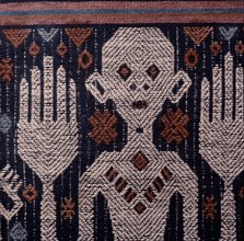 An Eastern Sumba noblewomans skirt, lau pahuda, decorated using a complex supplementary warp technique rare in Indonesia
