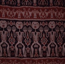 An Eastern Sumba noblemans mantle, hinggi, decorated by warp ikat, dying the threads prior to weaving