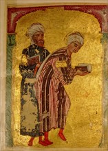 A scene from a 13th century Arabic version of Dioscorides Materia Medica