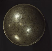 Bronze celestial sphere engraved with constellations and with stars inlaid in silver