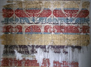 Textile with pairs of birds