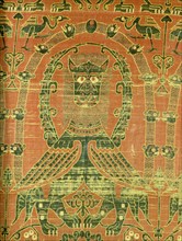 Textile with mythical animals