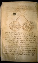 Islamic manuscript with mathematical calculations