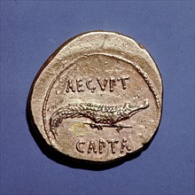 Coin issued to commemorate the defeat of Antony & Cleopatra