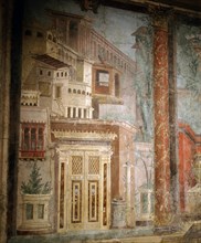 Fresco from a Villa at Boscoreale, now part of a reconstructed Cubiculum in the Metropolitan Museum of Art