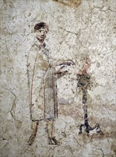 Detail of a fresco from one of the tombs in the Isola Sacra Cemetery
