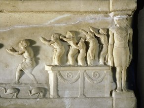 A relief found at Ariccia, south of Rome, which illustrates the celebration of religious rites in Egypt