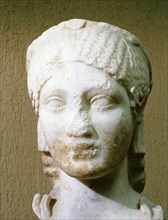 Portrait head of a woman, from Ostia