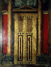 Fresco of an elaborately decorated doorway from the Villa of the Mysteries