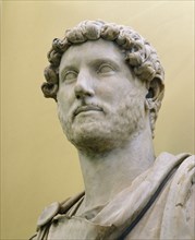 A marble bust of the Emperor Hadrian who ruled from AD 117 to 138