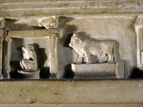 Detail from a relief found at Ariccia, south of Rome