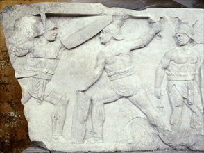 Relief depicting gladiators