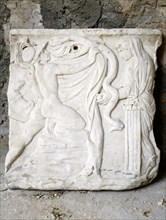 Relief depicting Jason stealing the Golden Fleece from the dragon