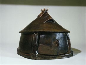 A hut urn from a cremation burial