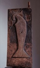 House door carved in relief