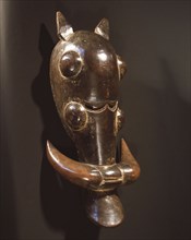 A mask called leu, representing a warthog in the Do masquerades of the Ligbe