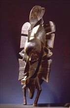 A mask of the Kpelie type used in dances during the three day funerals and other ceremonies of the Senufo Poro society