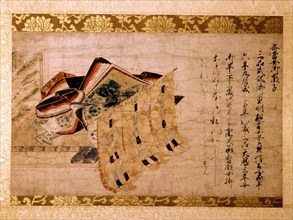 A portrait of Saigu no Nyogu, the poetess whose poem is inscribed on the scroll