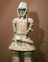 Haniwa figure representing  a warrior