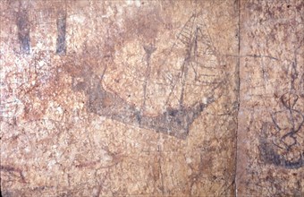 Wall drawings of ships made by Portuguese sailors at Fort Jesus