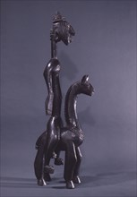 A rare Bamana equestrian figure, probably used as an offering reflecting prestige and desire for success on  the personal shrine of a wealthy man