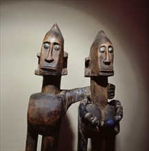 A Dogon sculpture of a couple, probably used as a prestige display at the funeral of a wealthy man
