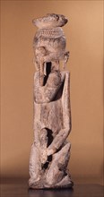 Dogon sculptures of this type depict their owner at prayer and serve as surrogates placed before an altar throughout a ritual addressed to the spirits