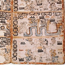 Detail of a page from the codex Troana Cortesianus, also know as the Madrid Codex