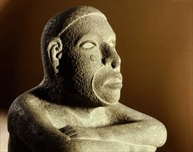 Head of a figure of Tonatiuh, the sun god