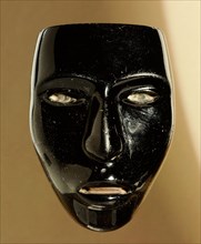 Miniature mask thought to represent Huitzilopochtlis lieutenant, Ixtilton