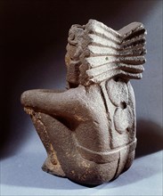 Seated figure of Xiuhtecuhtli, Lord of Fire, who represented the great creator Ometecuhtli and was present in the hearth of every home