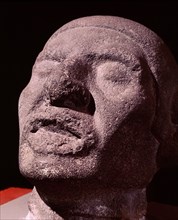 Stone head of a sacrificed man