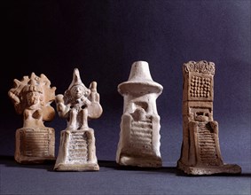 Figures of gods and temples from household shrines