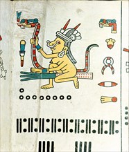 A panel from the Codex Fejervary Mayer shows Tlazolteotl, the goddess of witchcraft