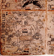Detail of a page from the codex Troana Cortesianus, also known as the Madrid Codex