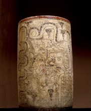 Mayan vessel depicting a series of transformations of the Hero Twin Yax Balam (Xbalanque)