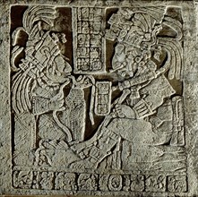 Lintel 17 of Yaxchilan Structure 21, from a series illustrating the accession rituals of the ruler Lord Bird Jaguar