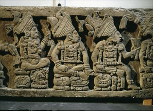 Sculpted bench panel from Temple 11 at Copan