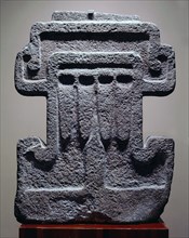 Carving of the symbol of Tlaloc, the rain god