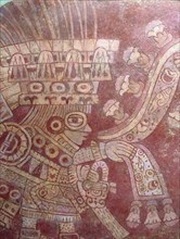 Fragment of wall painting from Teotihuacan, depicting a dignitary in elaborate costume and headdress