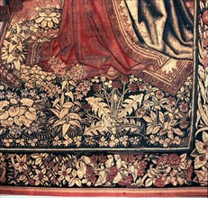 Detail from the tapestry The Triumph of Beatrice from the series The Story of the Swan Knight, the French version of Lohengrin