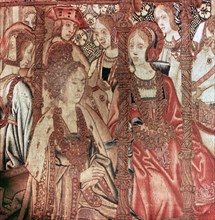 Detail from the tapestry The Triumph of Beatrice from the series The Story of the Swan Knight, the French version of Lohengrin