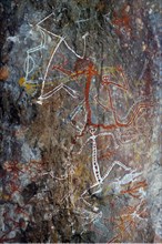 Aboriginal rock painting of Mimi spirits from the Kakadu National Park