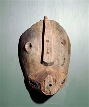 A ceremonial mask from an Aleut burial cave