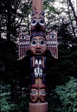 Tlingit totem pole from Totem Bight State Park, Ketchikan, Alaska