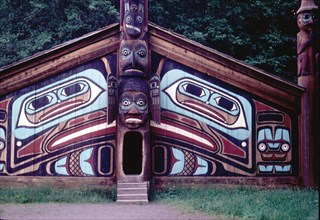 Tlingit tribal house from the Totem Bight conservation area