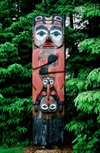 House post totem pole from the village of Kasaan