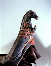 Saddle with a pommel carved in the form of a horse